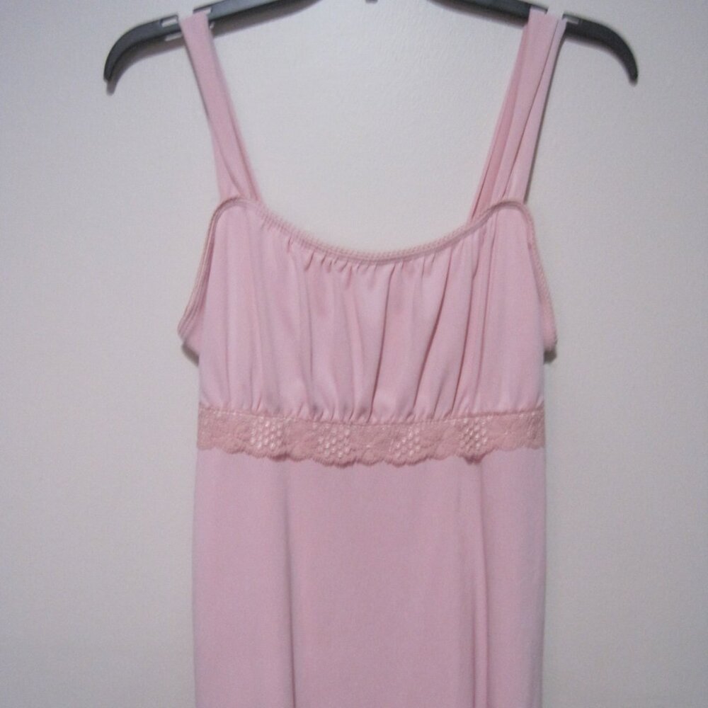 Vintage Y2K Womens Small I.Z Byer Lace Trim Babydoll Top Soft Baby Pink COQUETTE
